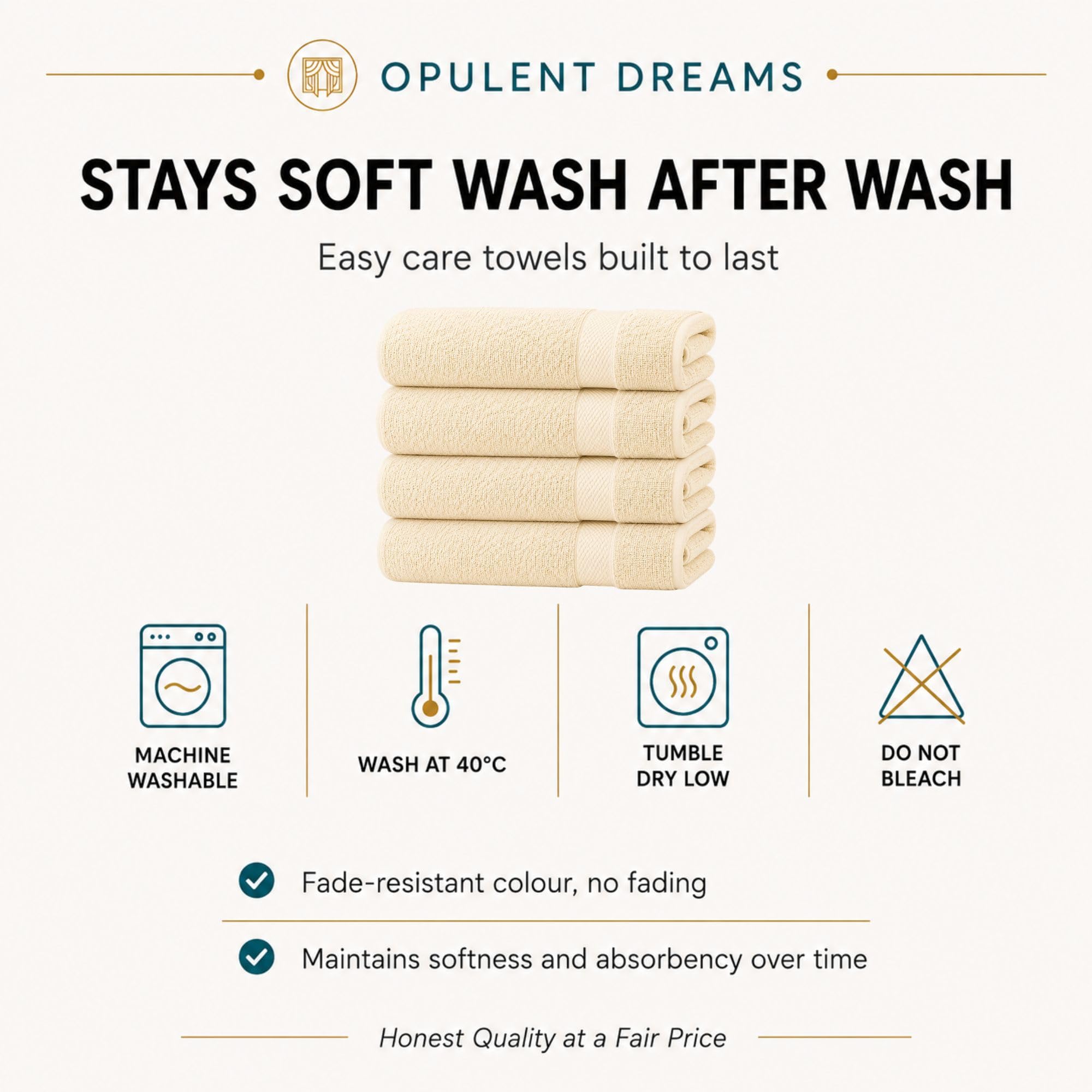 Luxury 100% Egyptian Cotton Towel Set – Beige, Super Soft & Quick-Dry