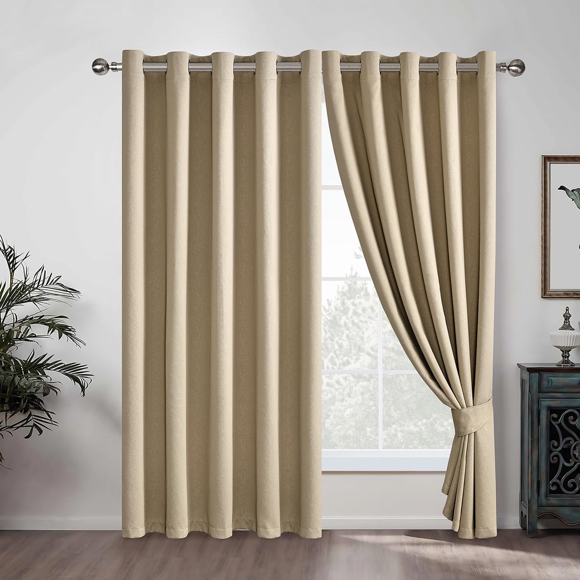 Luxury Embossed Leaf Jacquard Blackout Curtains