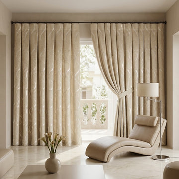 Premium Silver Wave Room Darkening Curtains – Pair