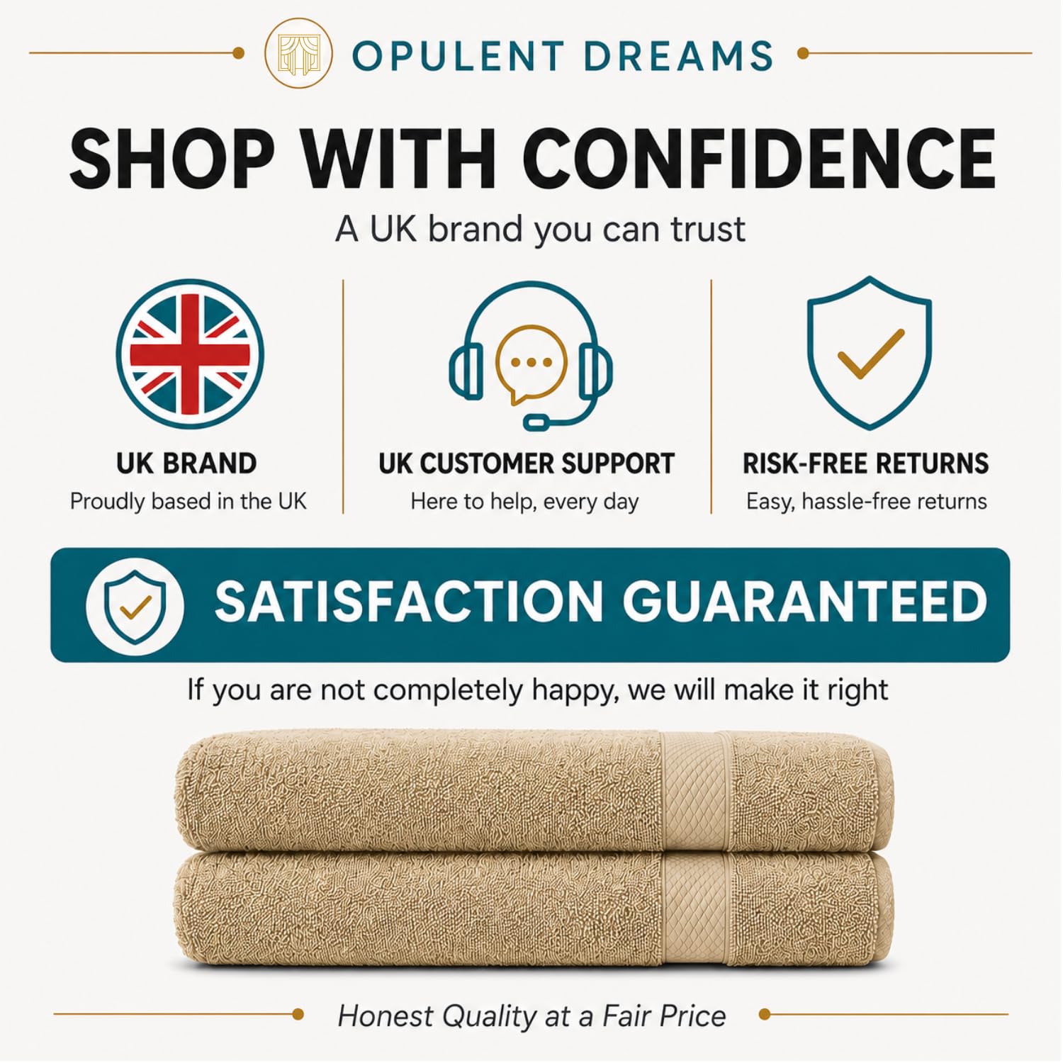 Luxury 100% Egyptian Cotton Towel Set – Beige, Super Soft & Quick-Dry