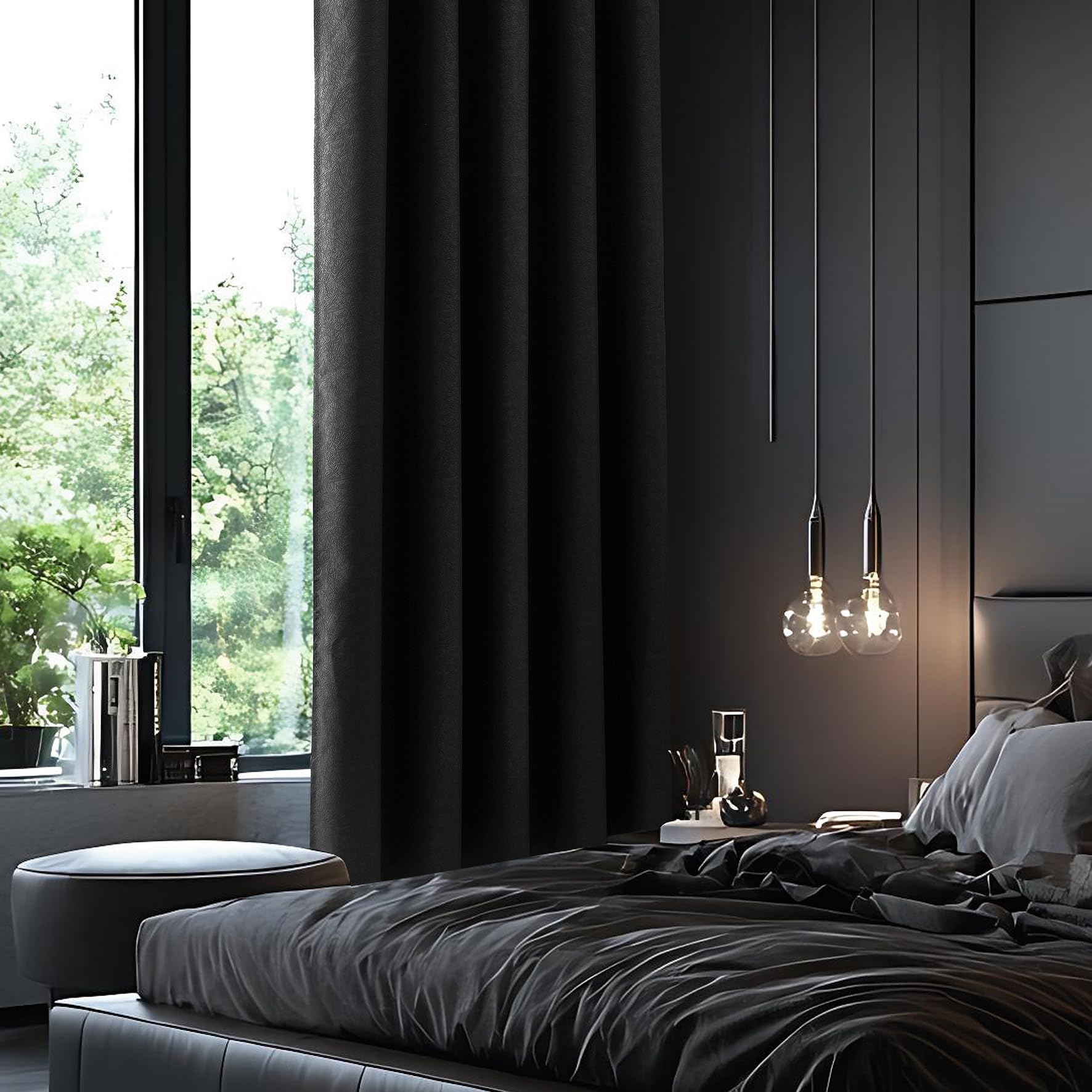 Luxury Embossed Leaf Jacquard Blackout Curtains