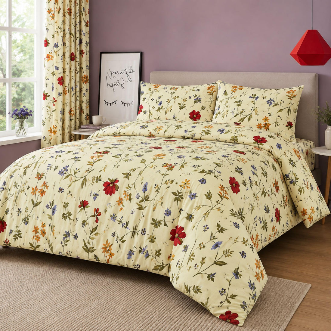 Living Luxury Floral Duvet Cover & Bedding Set