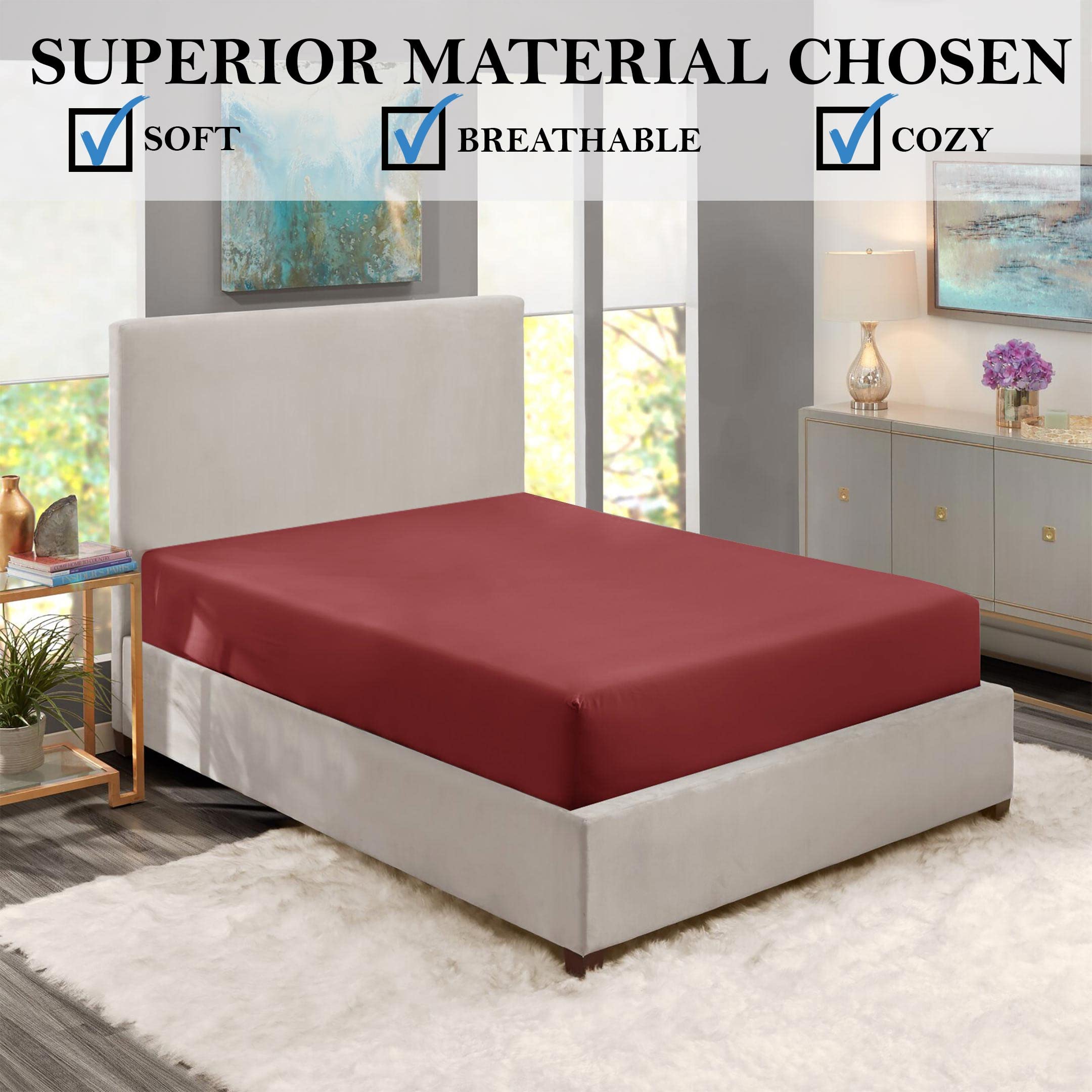 Premium 25cm Deep Microfiber Fitted Sheet