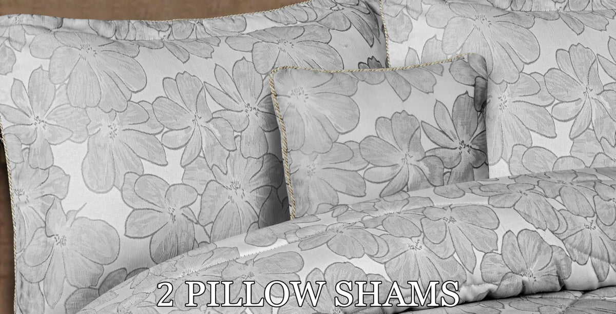 Living Luxury Jacquard Floral Comforter Set – 7pc