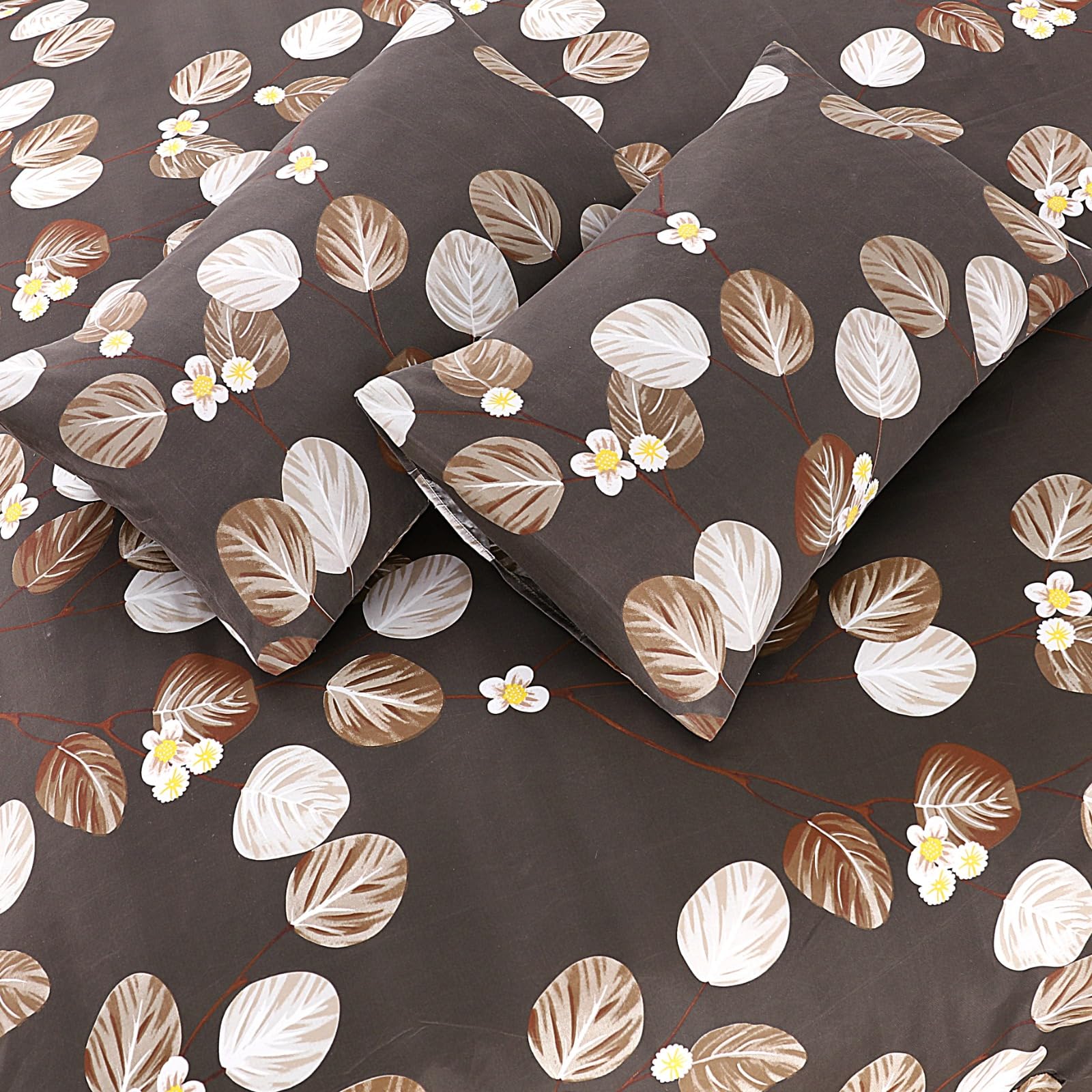 Living Premium Dark Brown 4-Piece Microfiber Duvet Set