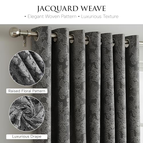 Jacquard Curtains – Fully Lined Ring Top with Tie Backs