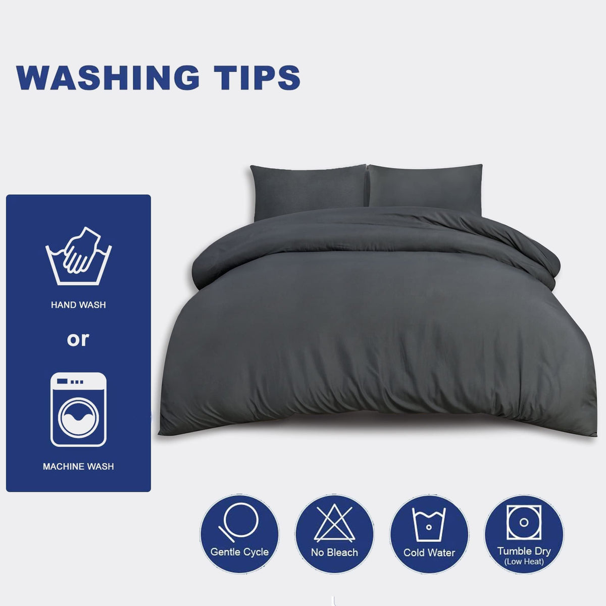 Premium Plain Microfiber Duvet Set – 3pc