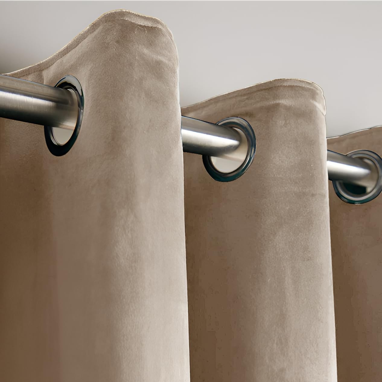 Opulent Dreams Crushed Velvet Curtains - Fully Lined & Room Darkening - Eyelet Ring Top for Bedroom & Living Room - Includes Two Tie Backs - Pair of Panels