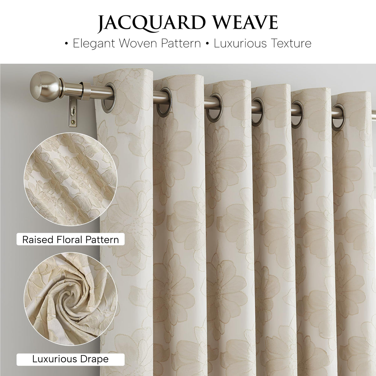 Luxury Jacquard Curtains – Fully Lined Pair
