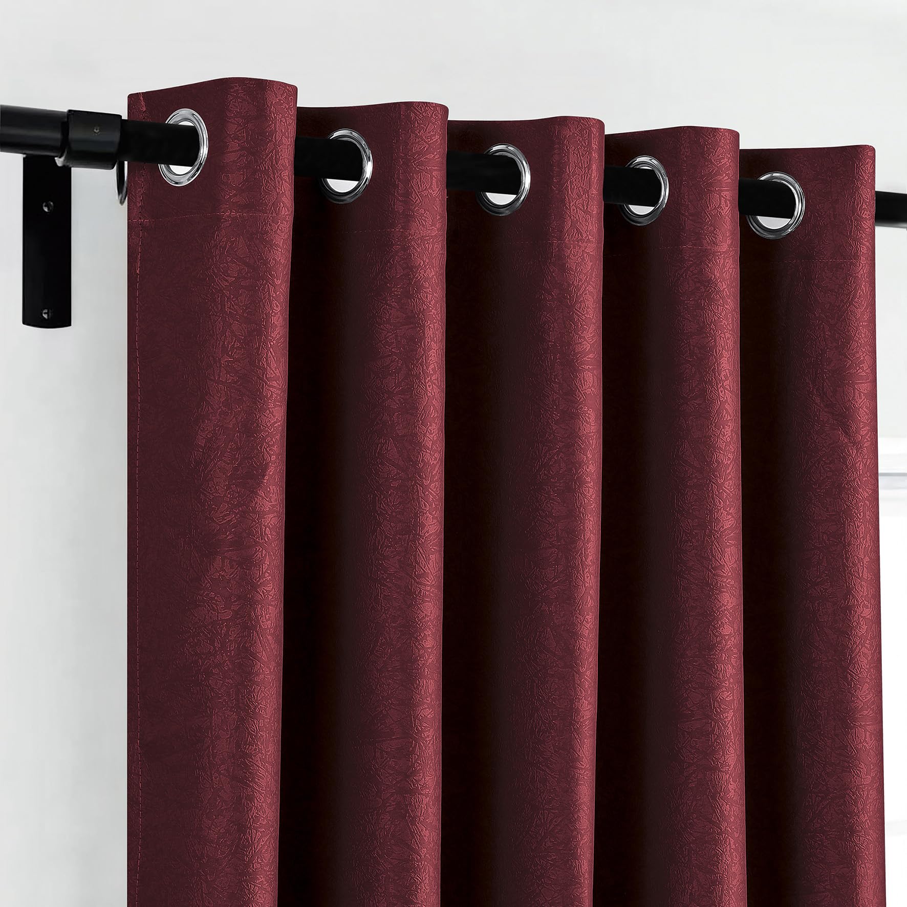 Luxury Embossed Leaf Jacquard Blackout Curtains