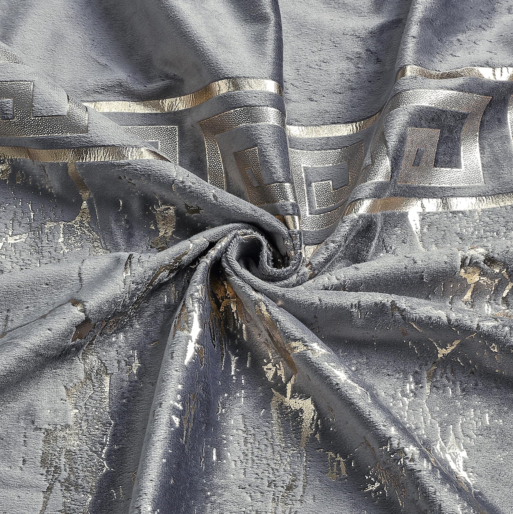 Luxury Greek Key Velvet Curtains – Pair