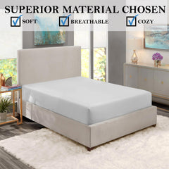 25cm Deep Fitted Sheet Beige  – Soft Brushed Microfibre, Easy Care
