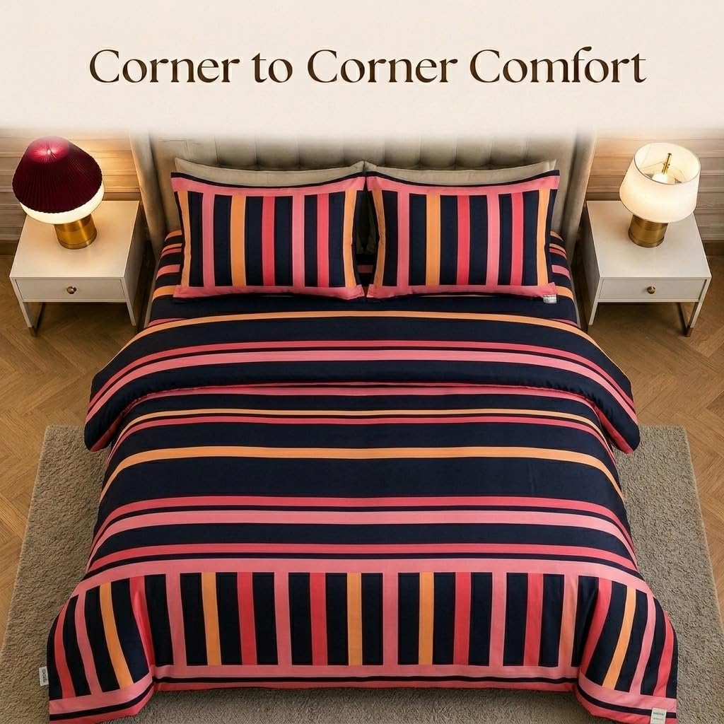 Living Luxury Striped Duvet & Bedding Set