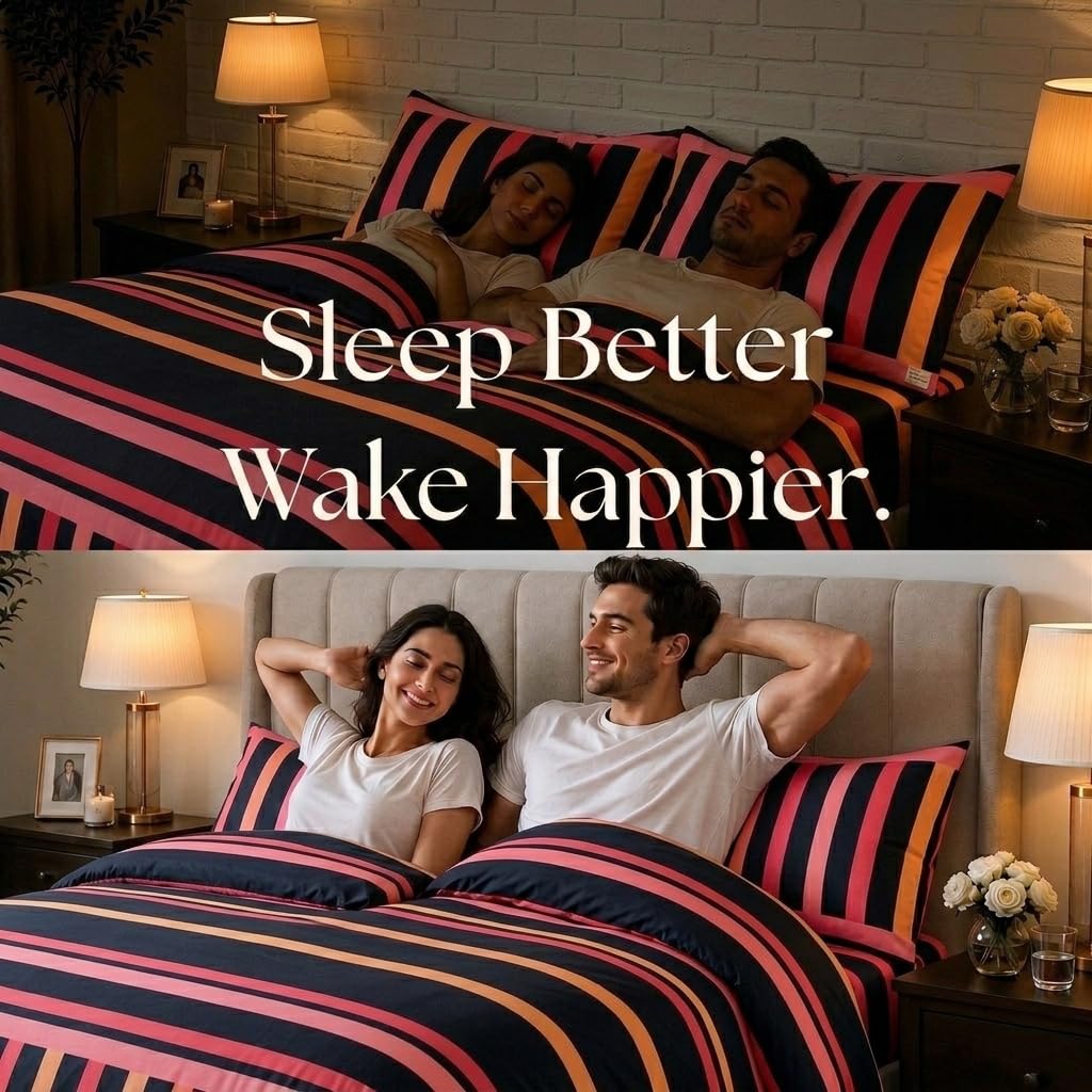 Living Luxury Striped Duvet & Bedding Set