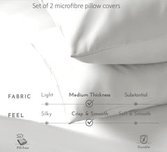 Brushed Microfibre Pillowcases Beige – Set of 2