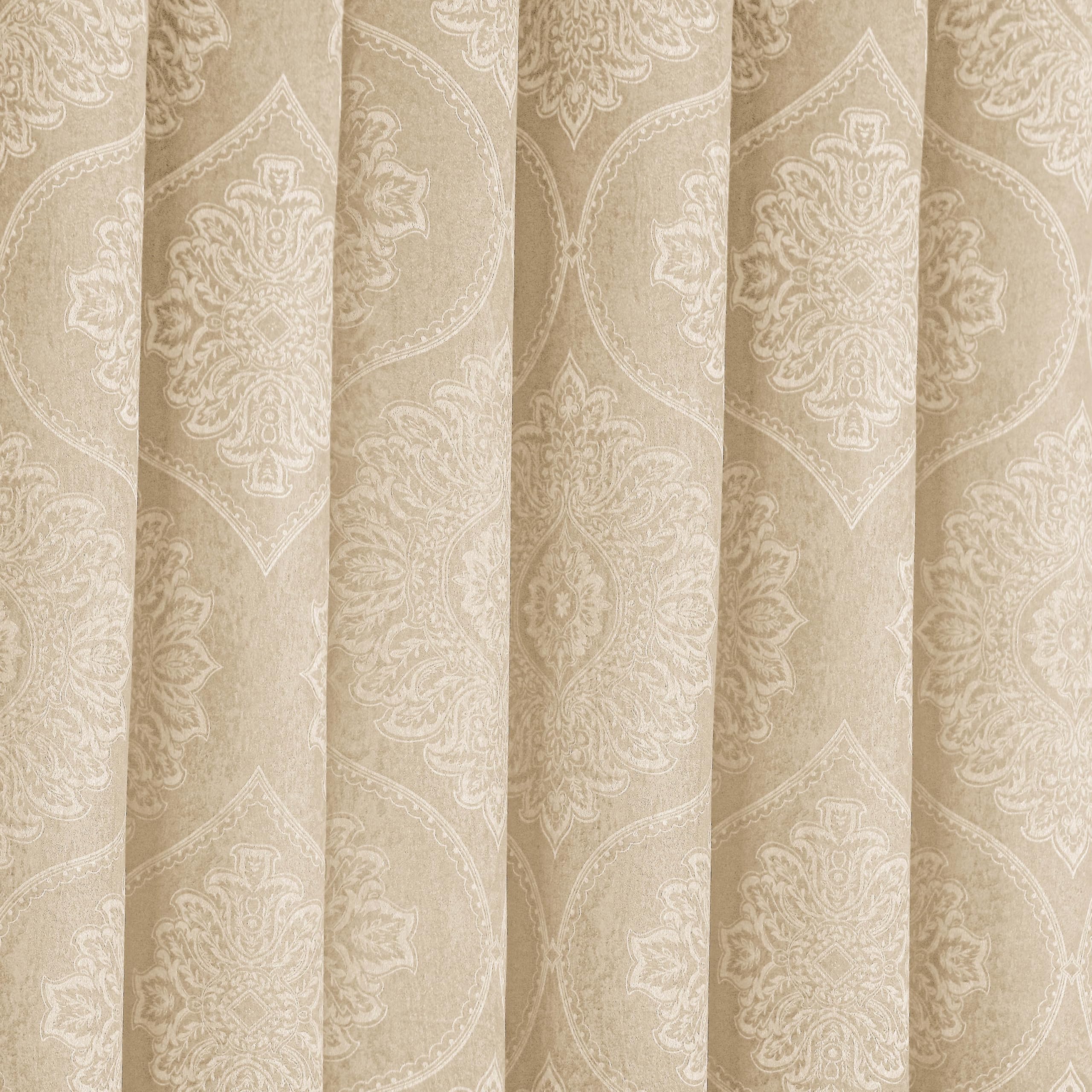 Premium Damask Room Darkening Curtains – Pair