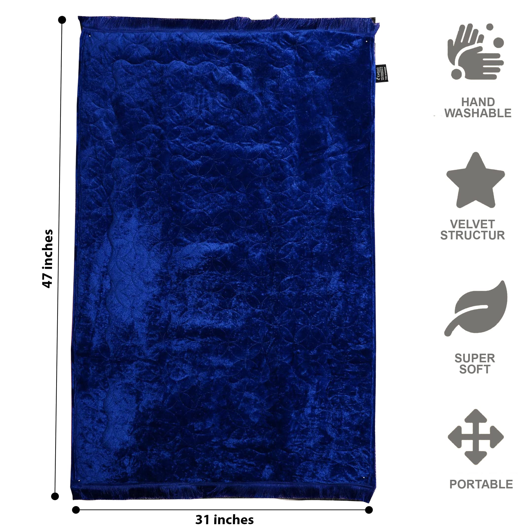 OpulentDreams Prayer Rug - Premium Crushed Velvet - Luxurious Comfort and Style - Opulent Dreams