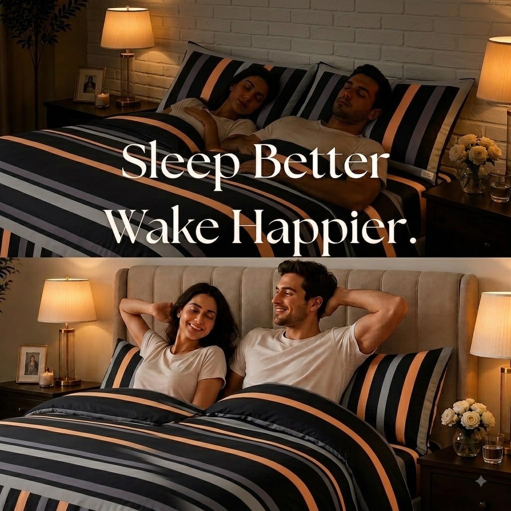 Living Luxury Striped Duvet & Bedding Set