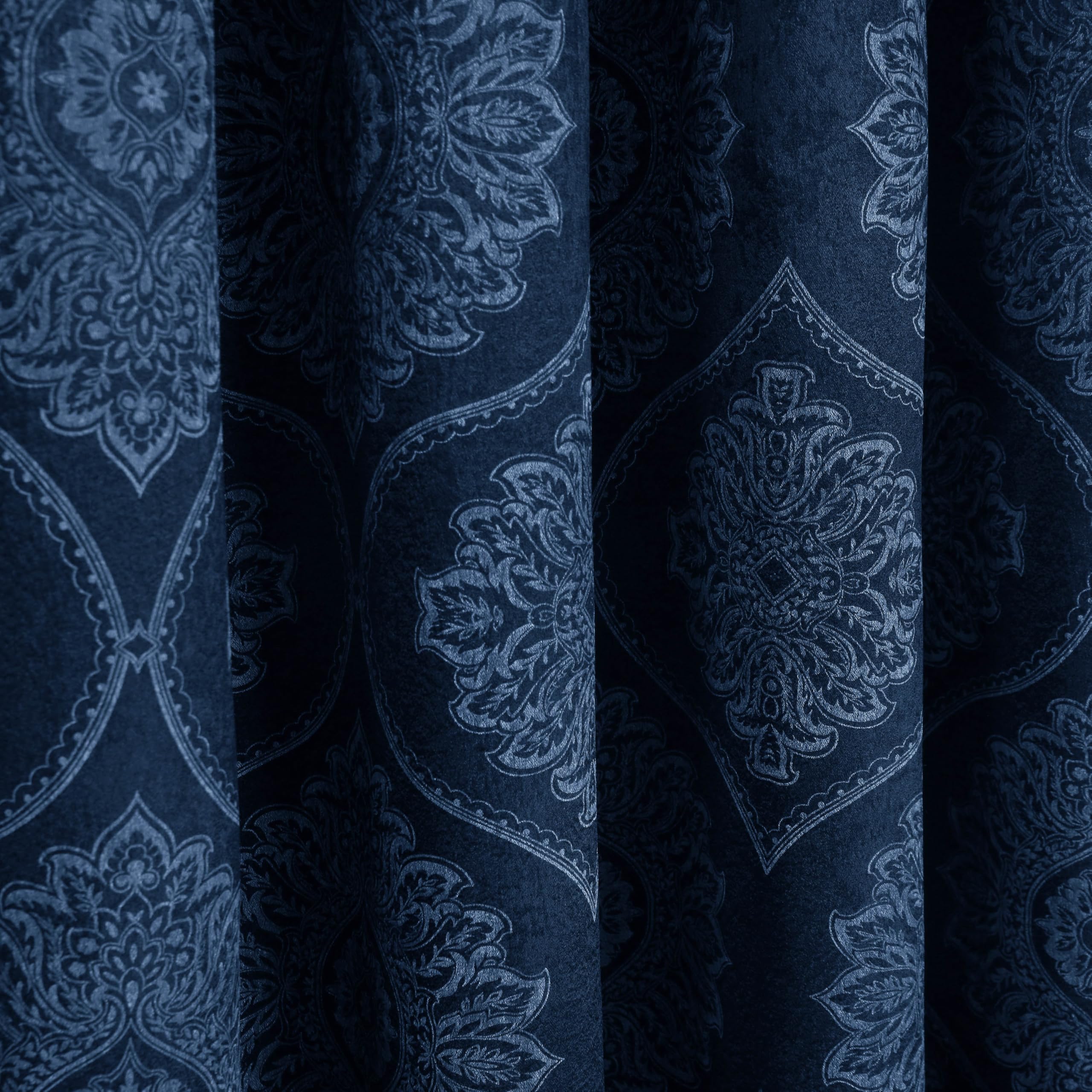 Premium Damask Room Darkening Curtains – Pair