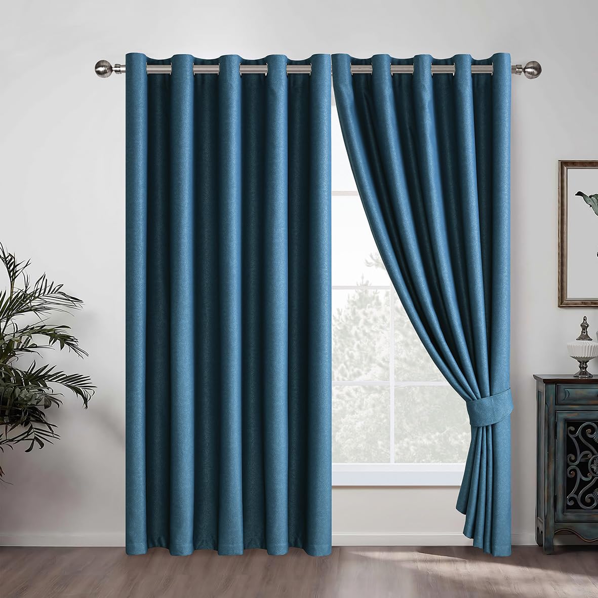 Luxury Embossed Leaf Jacquard Blackout Curtains