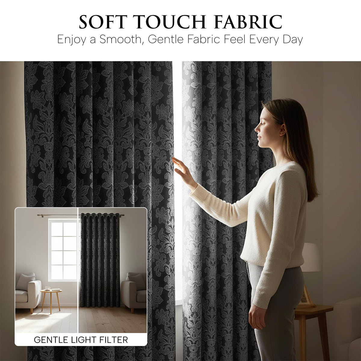 Luxury Jacquard Curtains – Fully Lined Pair