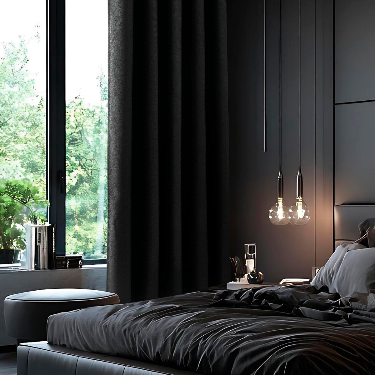 Luxury Embossed Leaf Jacquard Blackout Curtains