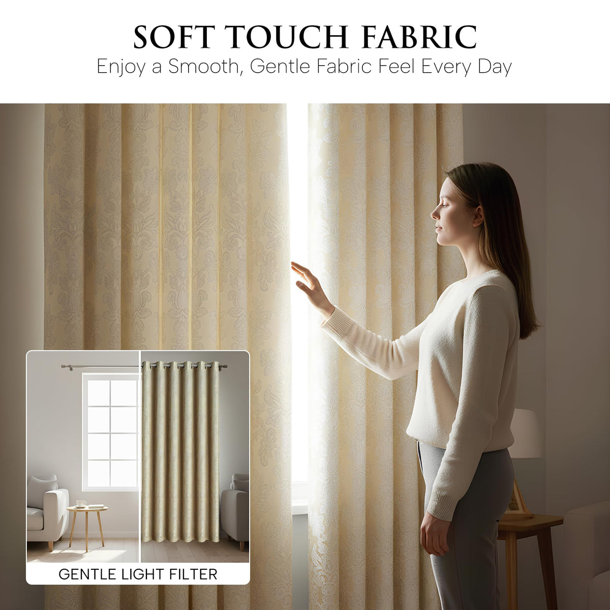 Luxury Jacquard Curtains – Fully Lined Pair