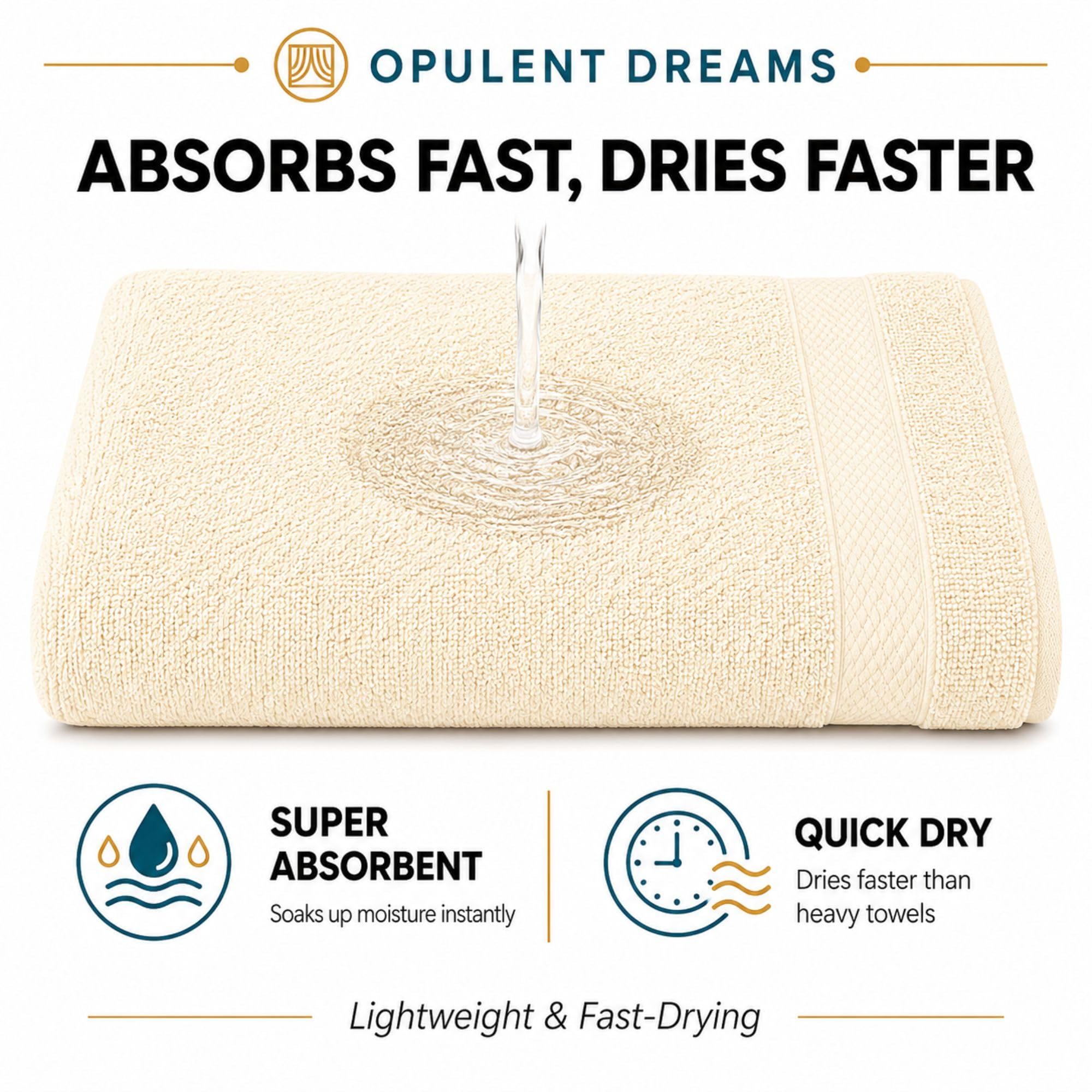 Luxury 100% Egyptian Cotton Towel Set – Beige, Super Soft & Quick-Dry