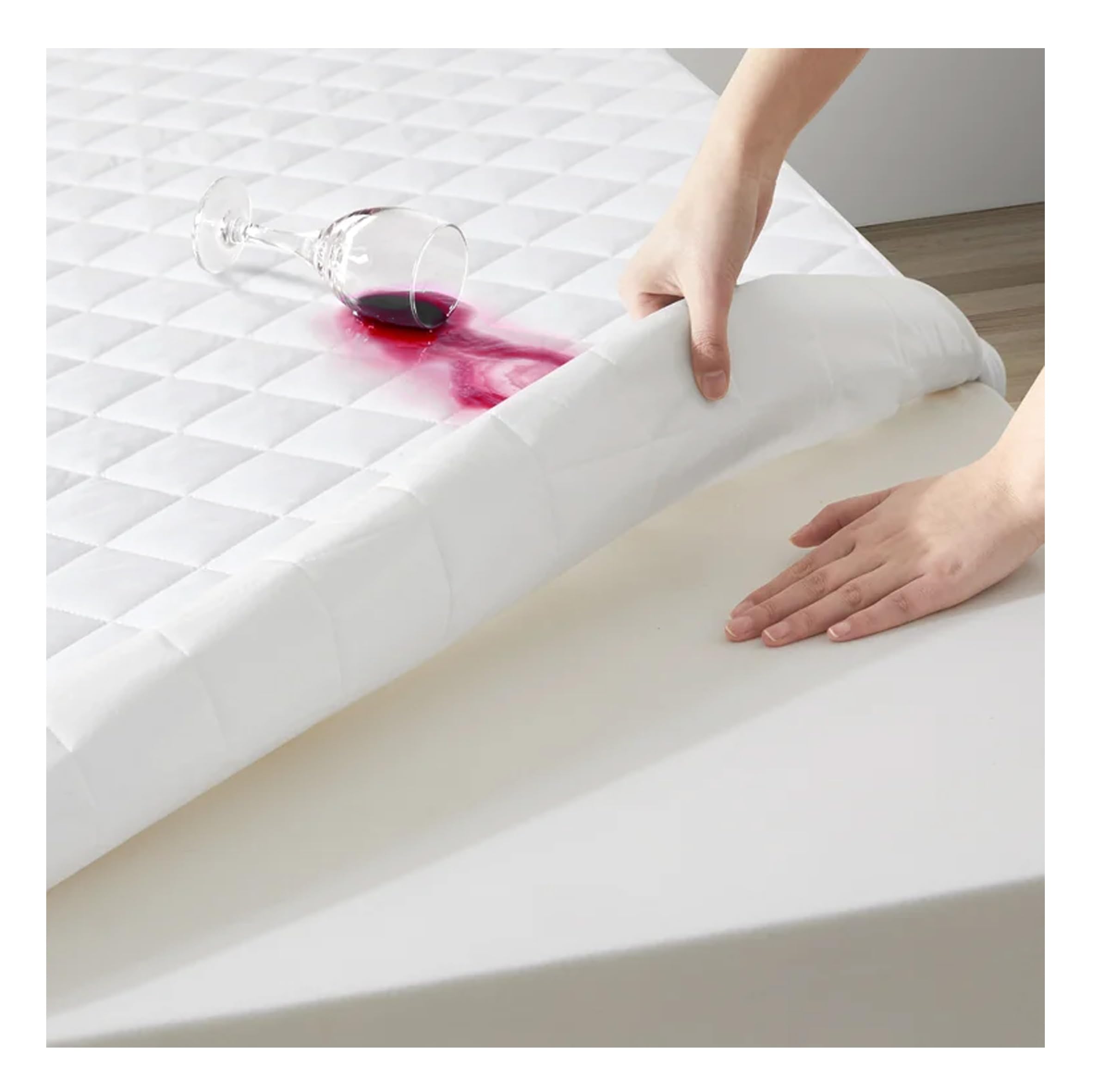 100% Waterproof Quilted Mattress Protector – Extra Deep (30cm) Fitted Skirt, Breathable, Hypoallergenic, Anti-Dust Mite, Super Absorbent, Washable with TPU Layer