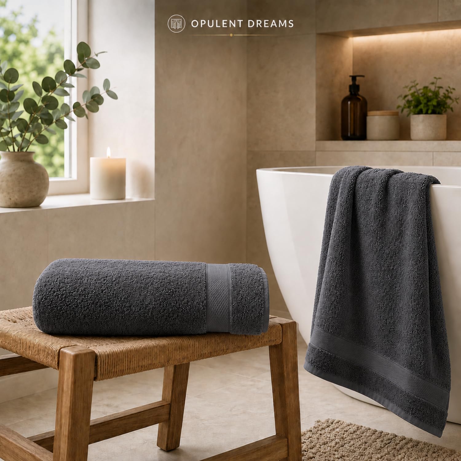 Luxury 100% Egyptian Cotton Towel Set – Beige, Super Soft & Quick-Dry