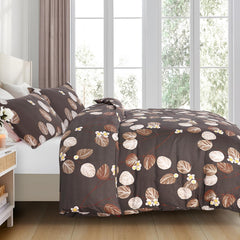 Opulent Living Duvet Cover Set With Fitted Sheet & Pillowcases,4 Piece Microfiber Soft Breathable Bedding Set, Machine Washable, Wrinkle Resistant, Single Double, King - Dark Brown