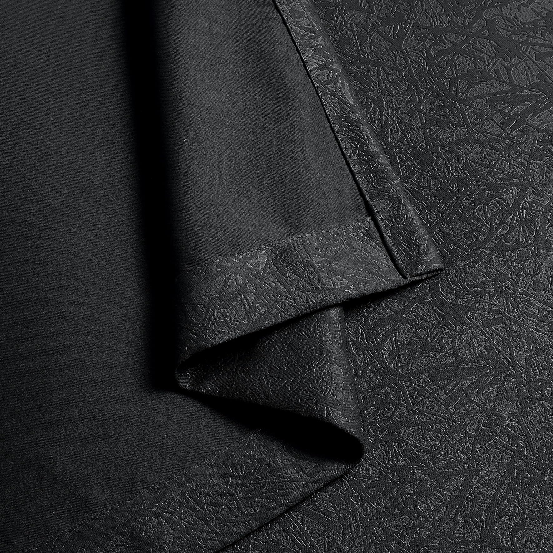 Blackout Curtains Embossed Leaf Jacquard