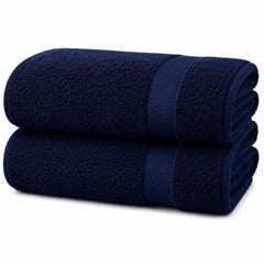 100% Egyptian Cotton Towel Set Navy  – Luxury Soft, Highly Absorbent & Quick Dry