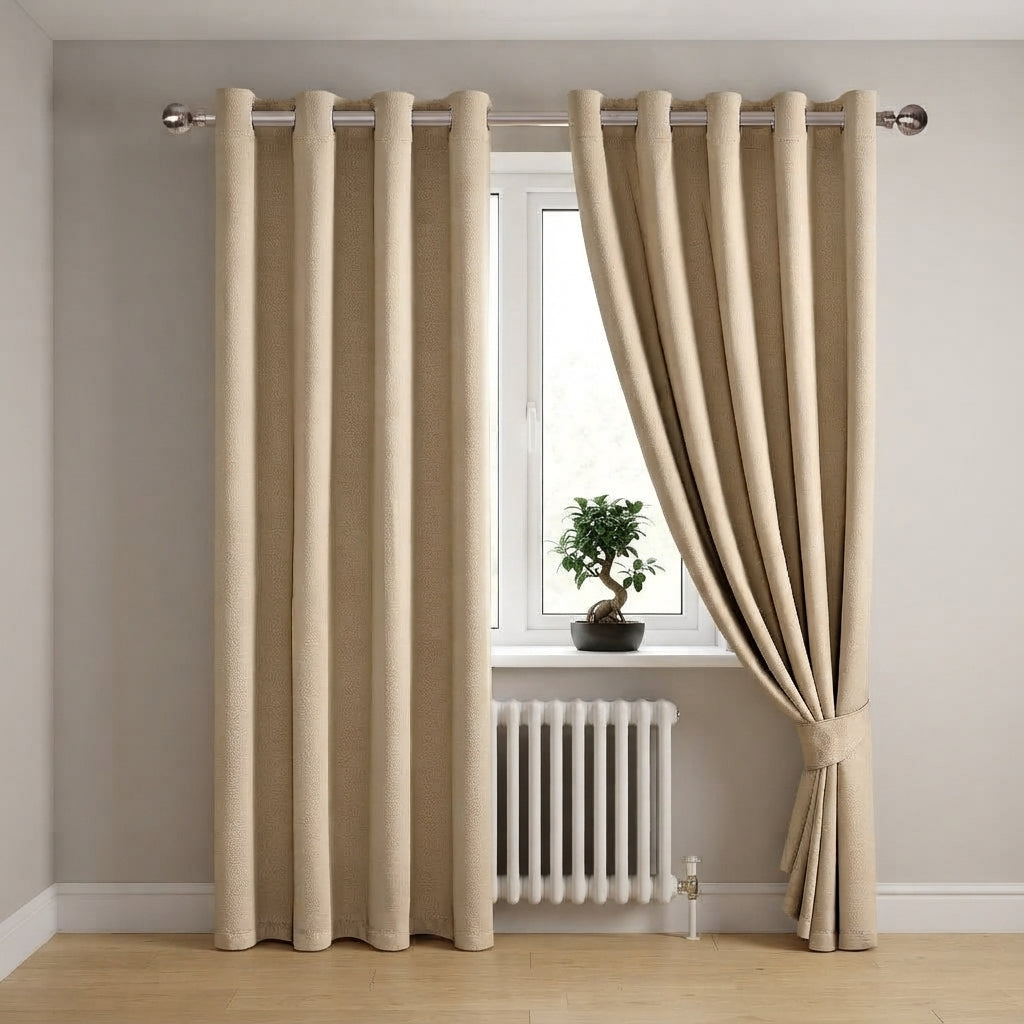 Embossed Luxury Textured Blackout Curtains