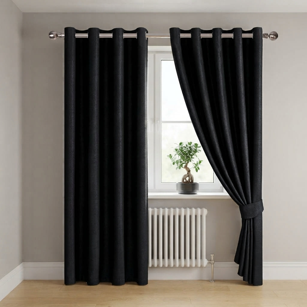 Embossed Luxury Textured Blackout Curtains