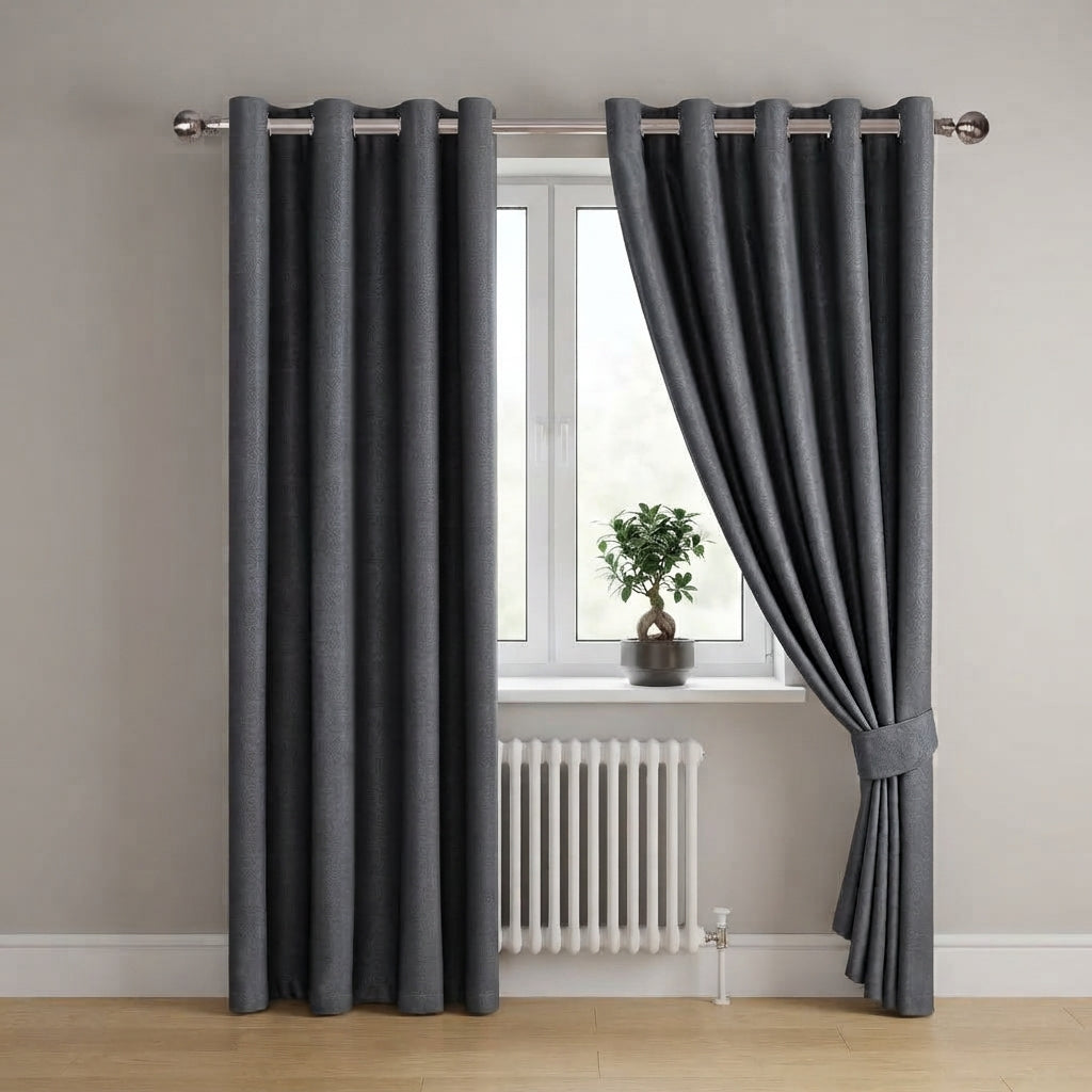 Embossed Luxury Textured Blackout Curtains