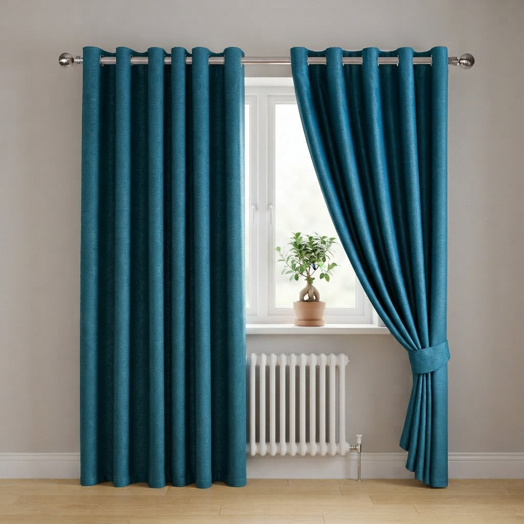Embossed Luxury Textured Blackout Curtains