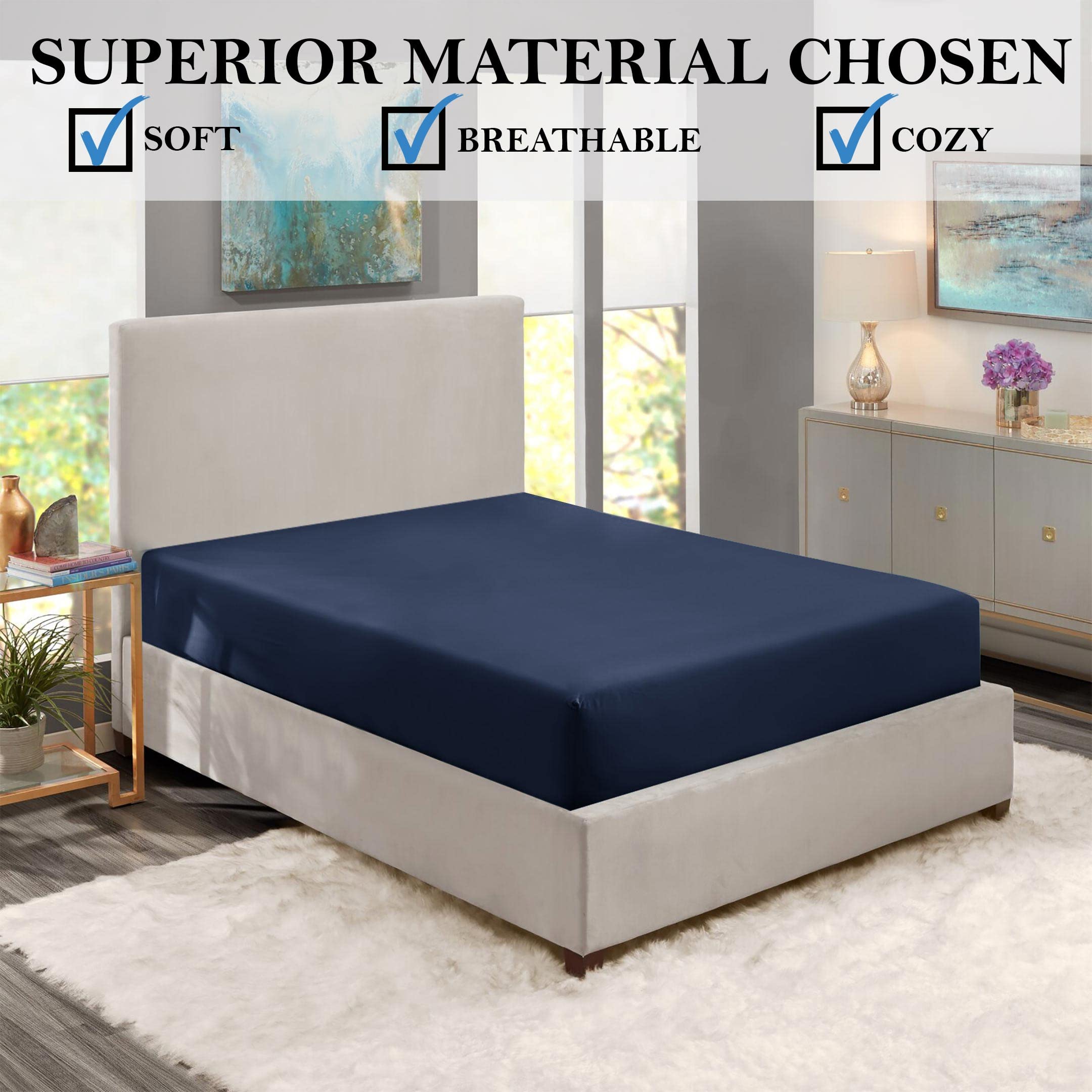 Premium 25cm Deep Microfiber Fitted Sheet