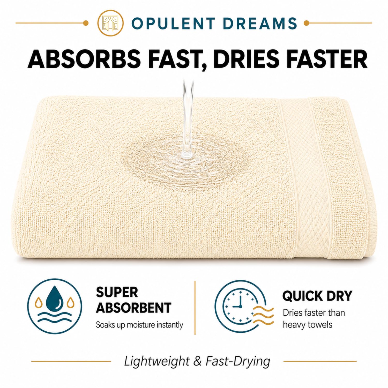 Luxury 100% Egyptian Cotton Towel Set – Beige, Super Soft & Quick-Dry