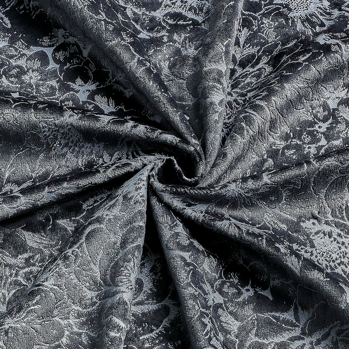Luxury Floral Jacquard Velvet Curtains – Pair