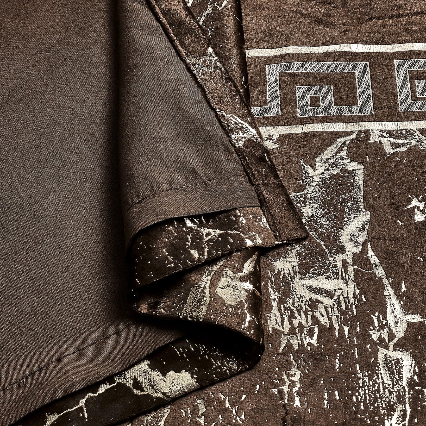 Luxury Greek Key Velvet Curtains – Pair