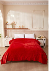 OpulentDreams Mink Fleece Blanket Throw for Beds, Sofas, and Travel - Soft, Warm and Fluffy Comfort (Red, King (200 x 240 cm)) - Opulent Dreams