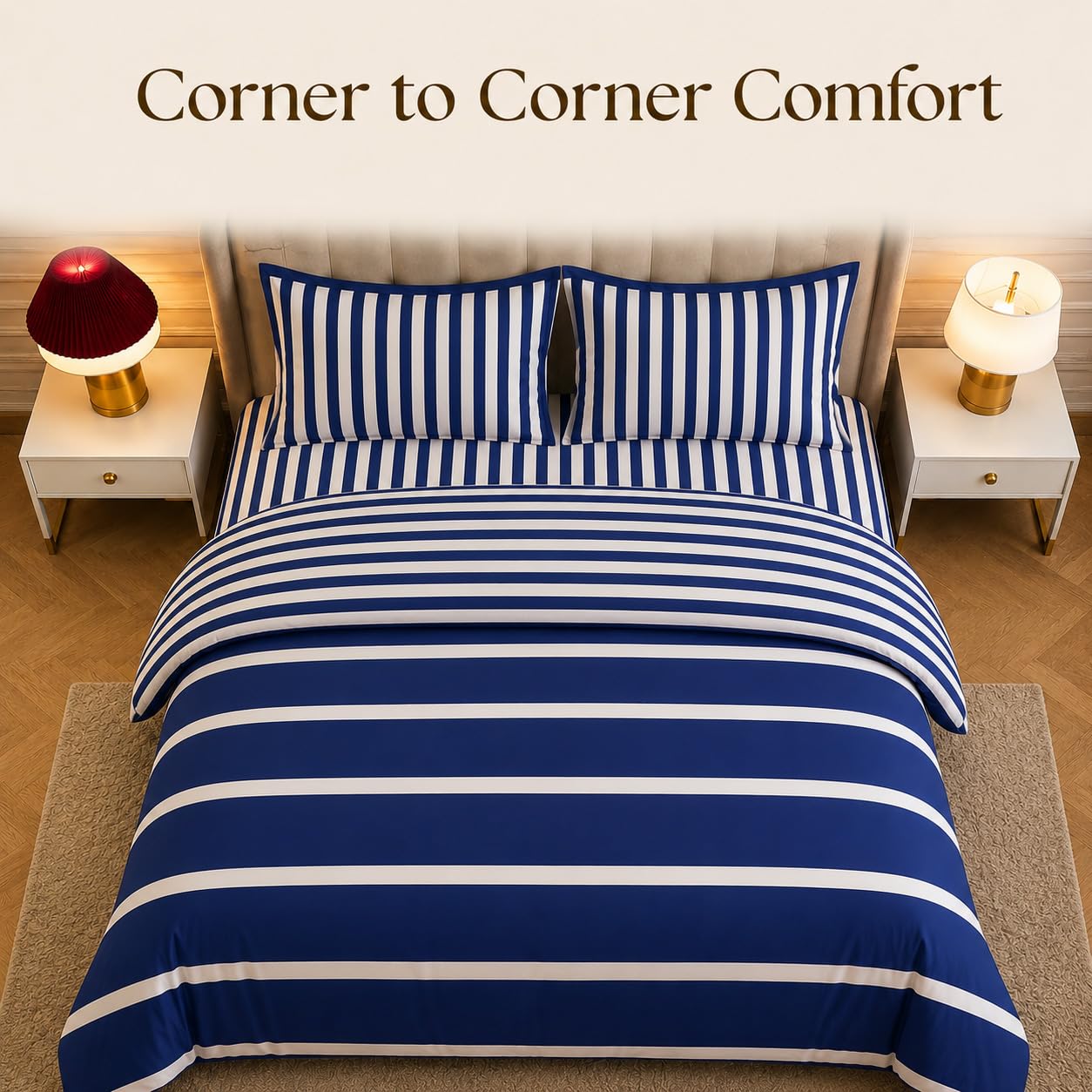 Living Premium Striped Duvet & Bedding Set – 2pc