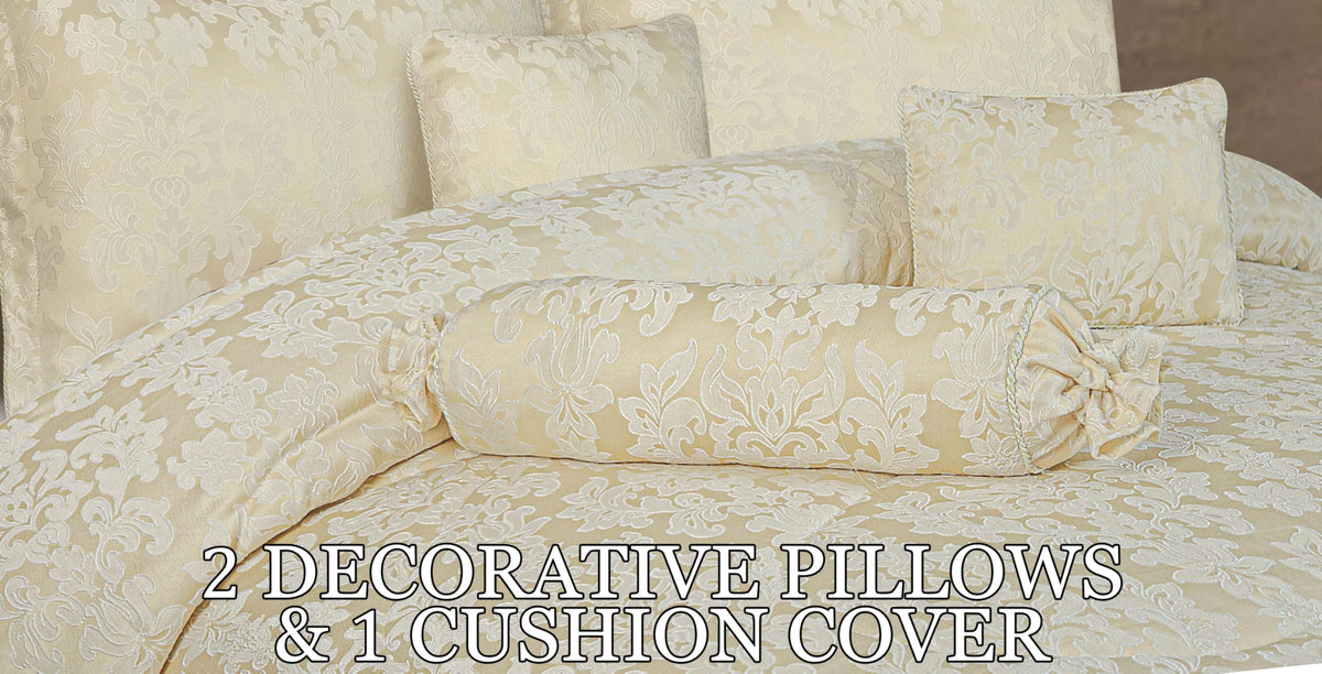 Living Luxury Jacquard Floral Comforter Set – 7pc