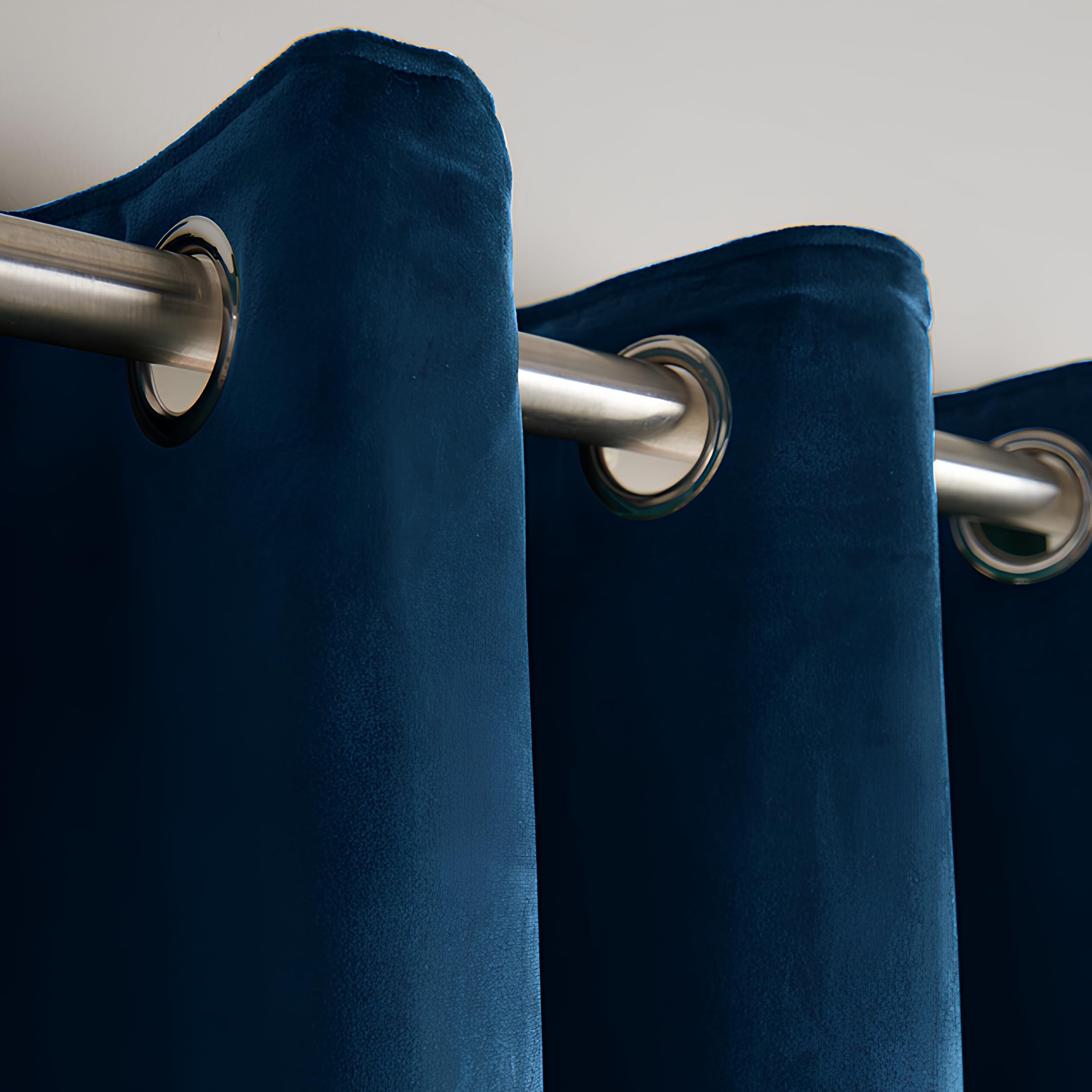Opulent Dreams Crushed Velvet Curtains - Fully Lined & Room Darkening - Eyelet Ring Top for Bedroom & Living Room - Includes Two Tie Backs - Pair of Panels