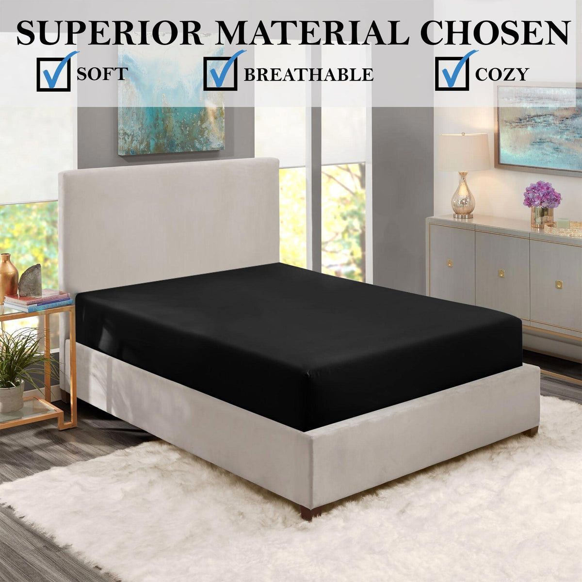 Premium 25cm Deep Microfiber Fitted Sheet