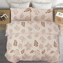 Opulent Living Duvet Cover Set With Fitted Sheet & Pillowcases,4 Piece Microfiber Soft Breathable Bedding Set, Machine Washable, Wrinkle Resistant, Single Double, King - Beige
