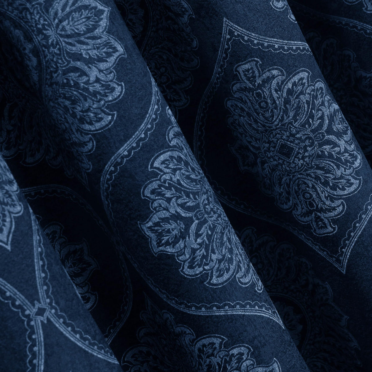 Premium Damask Room Darkening Curtains – Pair