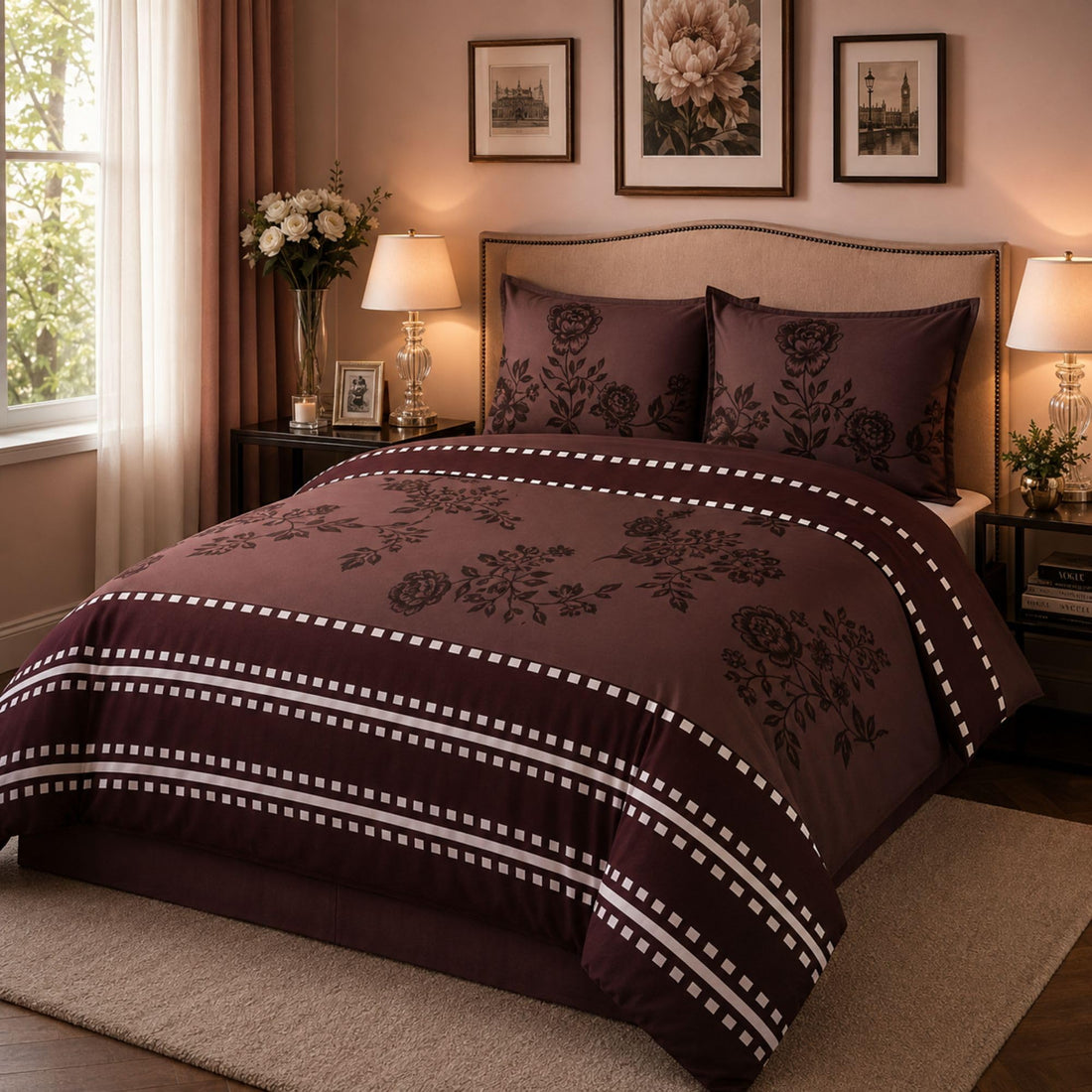 Living Premium Striped Duvet Cover & Bedding Set