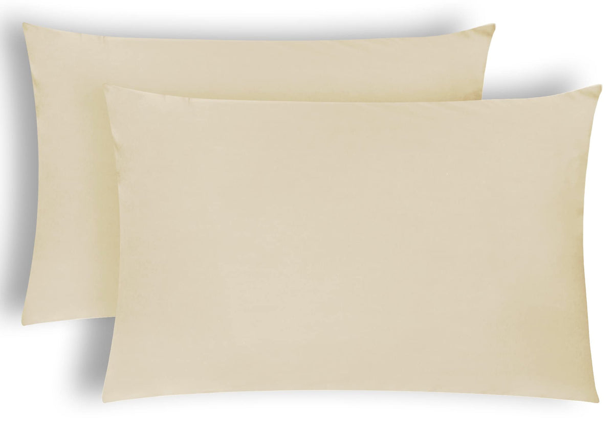 Brushed Microfibre Pillowcases Beige – Set of 2